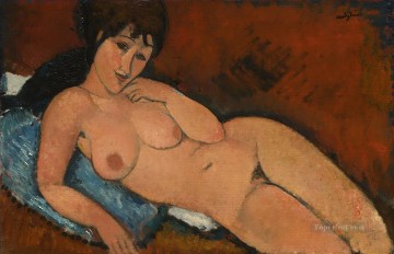  cojín - desnudo sobre un cojín azul Amedeo Modigliani